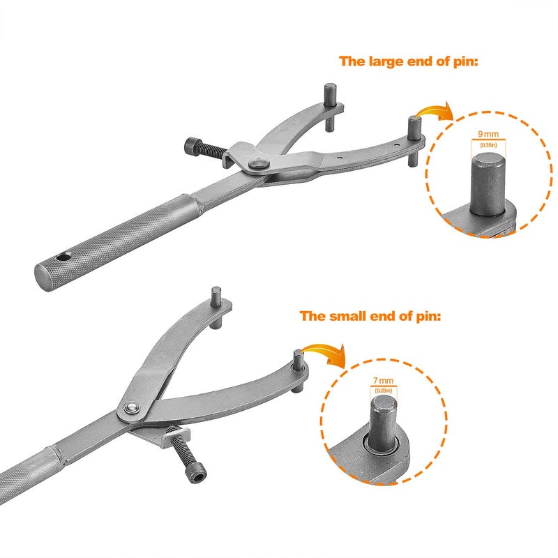 TRKIMAL Adjustable Locking Spanner Wrench Clutch, Wrench Holder Hub Rotor Flywheel Sprocket Spanner Wrench Set Fan Clutch Removal Tool for Scooter Motorcycle Accessories - Image 3